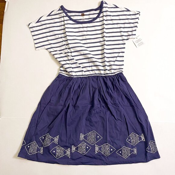 NWT Tea Collection Blue Fish Dress, Size 12 - Picture 2 of 6